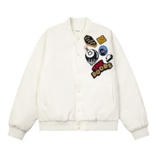 Embroidered letters and cotton baseball jacket
