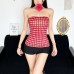 Casual waist cinching slim fit temperament sleeveless strapless top
