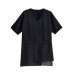 Plus Size Women's Mid-Length Spliced Short Sleeve Simple Loose Elegant Versatile Top