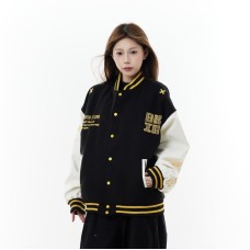 Embroidered baseball jersey with adhesive fabric