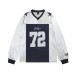 Loose hip hop satin color blocked sports T-shirt long sleeved