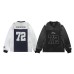 Loose hip hop satin color blocked sports T-shirt long sleeved