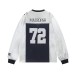 Loose hip hop satin color blocked sports T-shirt long sleeved