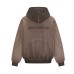 Washed wax printed cardigan sweatshirt deconstructed jacket