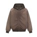 Washed wax printed cardigan sweatshirt deconstructed jacket