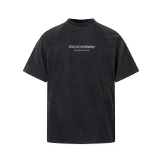Retro washed T-shirt with short sleeves for men