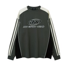 Racing suit retro color blocked sports hoodie