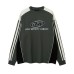 Racing suit retro color blocked sports hoodie
