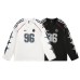 V-neck baseball shirt retro printed sweatshirt