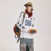 V-neck baseball shirt retro printed sweatshirt