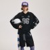 V-neck baseball shirt retro printed sweatshirt