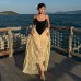 Seaside vacation sexy patchwork temperament camisole dress for women