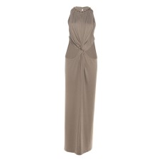 Casual irregular waist exposed solid color jumpsuit long skirt