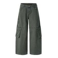 Retro Simple Loose Design Work Trousers