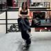 Solid color neck hanging sleeveless backless waist cinching slim fit versatile top with temperament