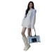 Solid color long sleeved round neck loose top