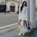 Solid color long sleeved round neck loose top
