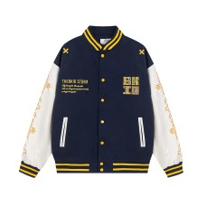 Embroidered baseball jersey with adhesive fabric
