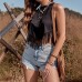 Spicy Girl Design Tassel Slim Strapless Crop Spicy Girl Design Tassel Slim Strapless Crop