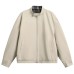 Plaid jacket men's loose standing collar jacket