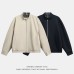 Plaid jacket men's loose standing collar jacket