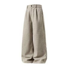 Men's loose straight leg trousers with a hanging feel, long pants