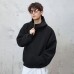 Stereoscopic Sectioning Half-Zip Heavyweight Hooded Sweatshirt Men's 