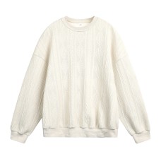 Round neck hoodie men's loose top