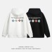 Petal print hooded sweatshirt