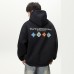 Petal print hooded sweatshirt