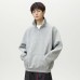 Half zip loose silhouette stand up collar sweatshirt