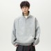 Half zip loose silhouette stand up collar sweatshirt
