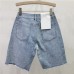 Style Fully Rhinestone Frayed Denim Shorts for Women Straight Leg Pants High Waist Versatile Five-Quarter Pants