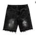 High Street Full Diamond Hip Hop Cross Straight Leg Rhinestone Denim Shorts Five-Point Denim Pants
