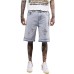 High Street Full Diamond Hip Hop Cross Straight Leg Rhinestone Denim Shorts Five-Point Denim Pants