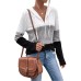 Women's Color Block Hooded Zipper Casual Long Sleeve Knitwear Women's Color Block Hooded Zipper Casual Long Sleeve Knitwear