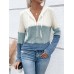 Women's Color Block Hooded Zipper Casual Long Sleeve Knitwear Women's Color Block Hooded Zipper Casual Long Sleeve Knitwear