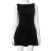 Solid color casual sleeveless backless camisole slim short dress