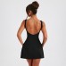 Solid color casual sleeveless backless camisole slim short dress