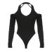 Shoulder-baring Top with Hollow-out Design and Backless Fit