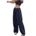 Trendy Personalized Drawstring Casual Elastic Waist Multi-color Long Pants