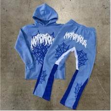 Spider Web Print Hoodie for Men and Women Casual Daily Sweatshirt and Long Pants