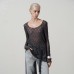 White U-neck Hollow-out Long-sleeve Inner Wear Top for Women White U-neck Hollow-out Long-sleeve Inner Wear Top for Women