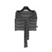 White Casual Striped False Collar Bolero for Women