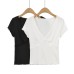 Lace Splicing Cross V-neck Short Sleeve  Top T-shirt