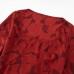 Belted Waist Printed Square Neck Long Sleeve Dress