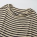Striped Swing Collar Short Sleeve Loose Slim Casual T-Shirt