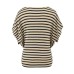 Striped Swing Collar Short Sleeve Loose Slim Casual T-Shirt
