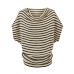 Striped Swing Collar Short Sleeve Loose Slim Casual T-Shirt