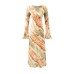 Ruffle Collar Flare Sleeve Dress